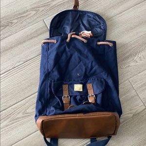 Navy blue canvas backpack